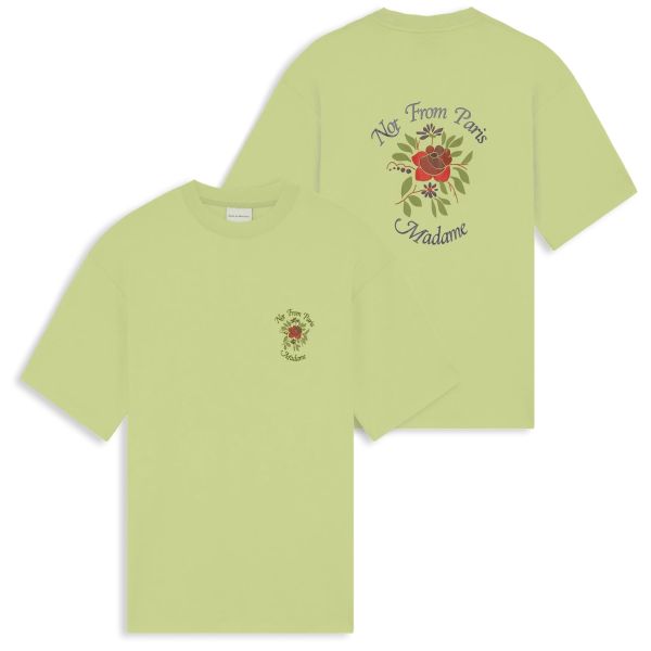 Drôle De Monsieur Slogan Rose T-shirt Licht Groen