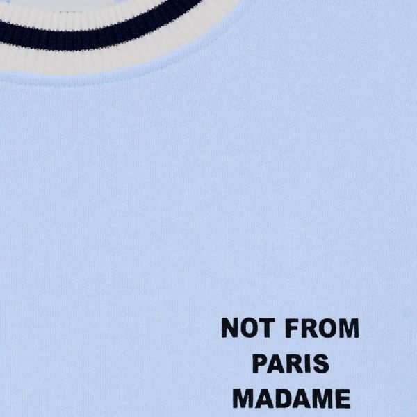 Drôle De Monsieur Slogan Sport Sweater Licht Blauw