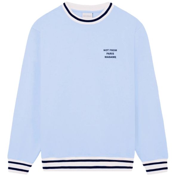 Drôle De Monsieur Slogan Sport Sweater Licht Blauw