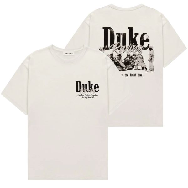 Duke + Dexter Grey Pit Stop T-shirt Wit