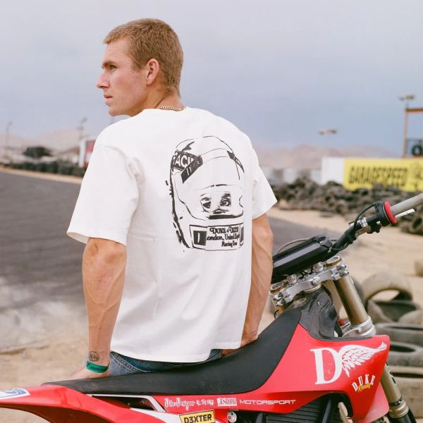 Duke + Dexter Sketch Helmet T-shirt Wit