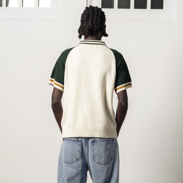 Goodies Sportive Biker Premium Knit Polo Off White