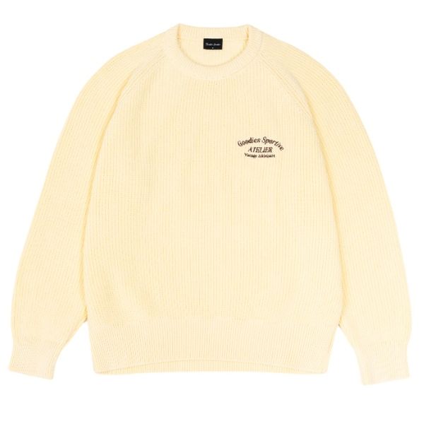 Goodies Sportive Insignia Knit Sweater Geel