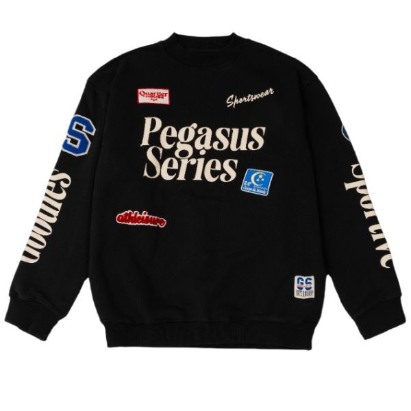 Goodies Sportive Multipatches Premium Sweater Zwart