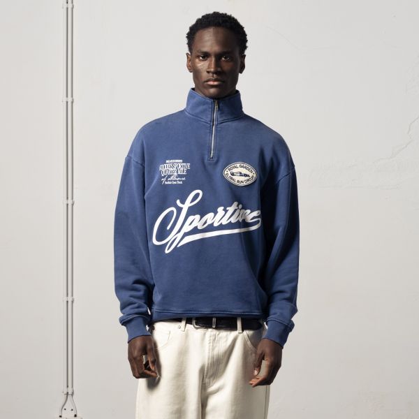 Goodies Sportive Royal Garden Half Zip Sweater Blauw