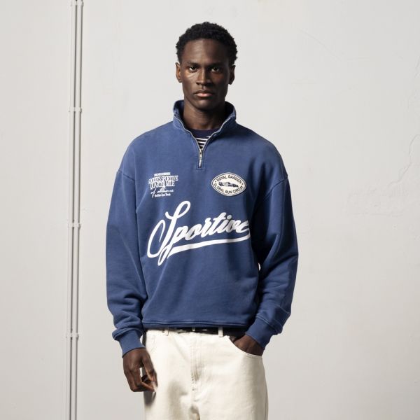 Goodies Sportive Royal Garden Half Zip Sweater Blauw