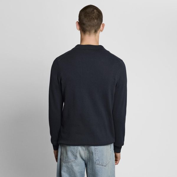 Lyle & Scott Cotton Longsleeve Polo Navy