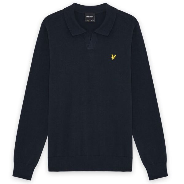 Lyle & Scott Cotton Longsleeve Polo Navy