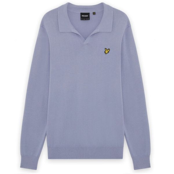 Lyle & Scott Cotton Longsleeve Polo Paars