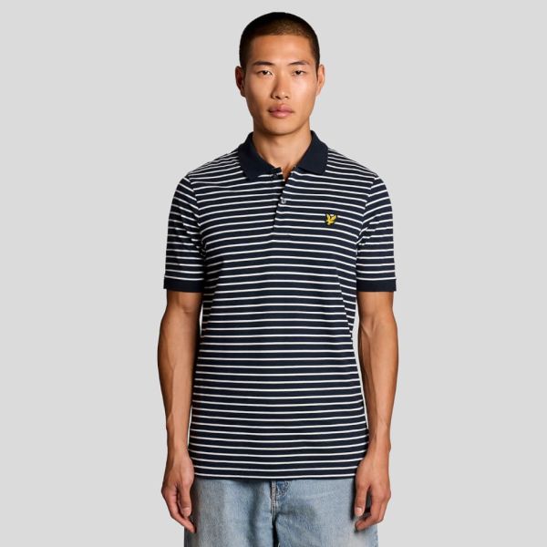 Lyle & Scott Pique Breton Polo Navy/Wit