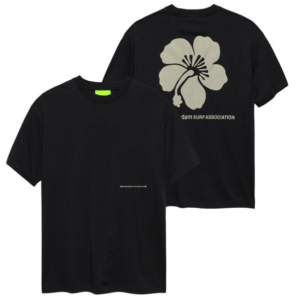 New Amsterdam Surf Association Hibiscus T-shirt Zwart