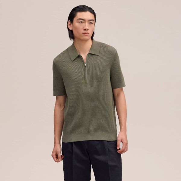 NN.07 Hansie Zip Polo Donker Groen