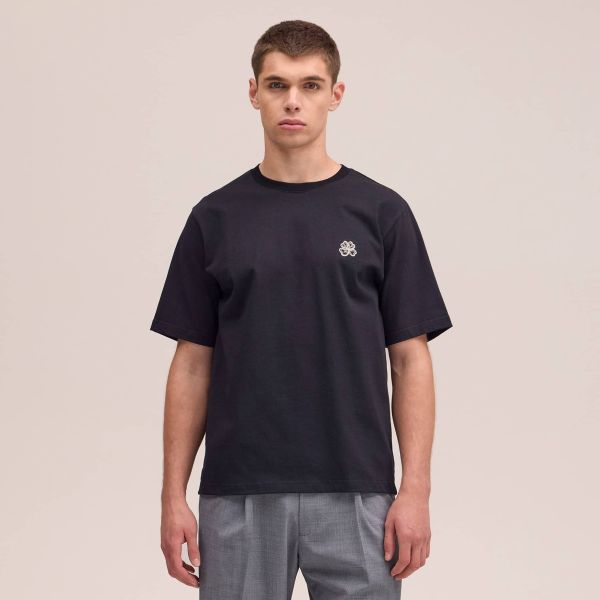 NN.07 Jett Embro T-shirt Zwart