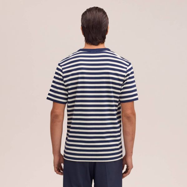 NN.07 Pedro Striped T-shirt Navy/Wit