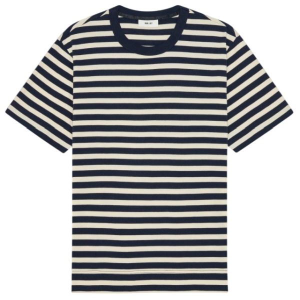 NN.07 Pedro Striped T-shirt Navy/Wit