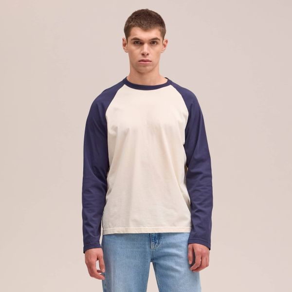 NN.07 Regie Longsleeve T-shirt Off White/Navy