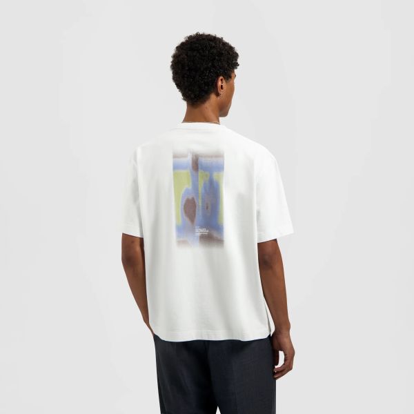 Olaf Brushstroke Graphic Boxy T-shirt Wit