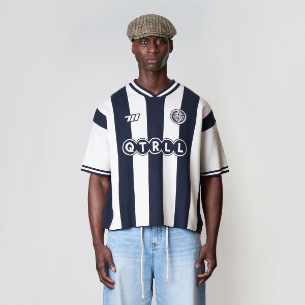 Quotrell Alessio Knitted Polo Navy/Wit