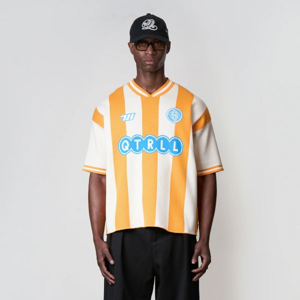 Quotrell Alessio Knitted Polo Oranje/Wit