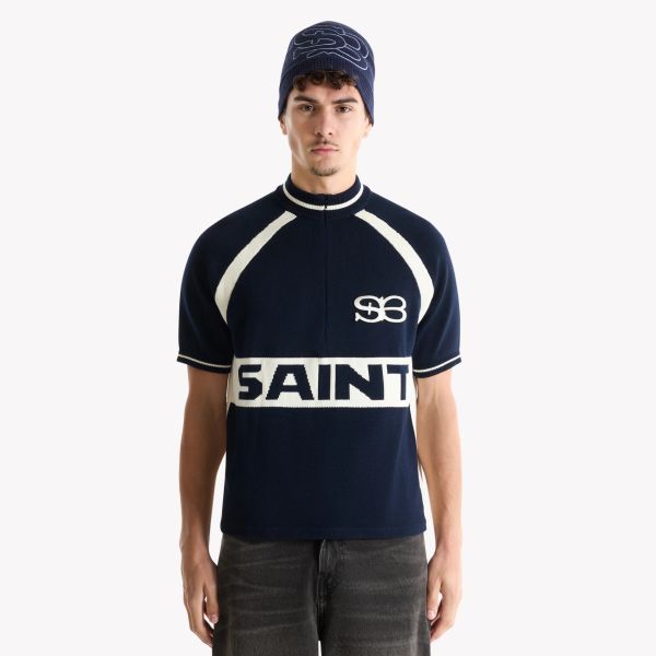 Saint Blanc Cycling Knit Polo Donker Blauw