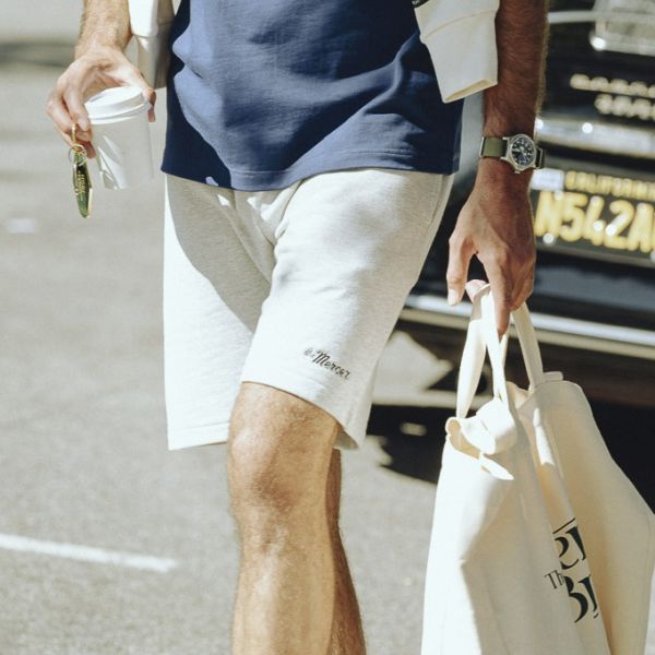 The Mercer Brand Logo Korte Broek Grijs