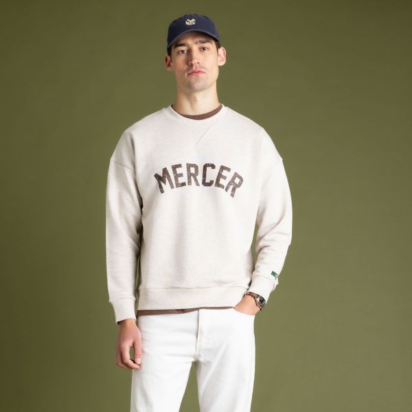 The Mercer Brand Logo Sweater Off White