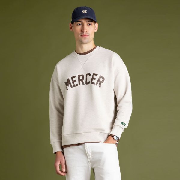 The Mercer Brand Logo Sweater Off White