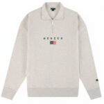 The Mercer Brand Quarter Zip Sweater Grijs