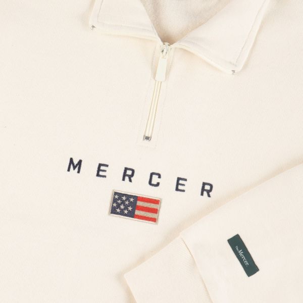 The Mercer Brand Quarter Zip Sweater Off White