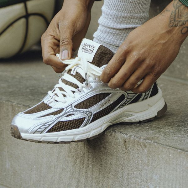 The Mercer Brand The Re-Run Twin Mesh Sneaker Grijs/Bruin