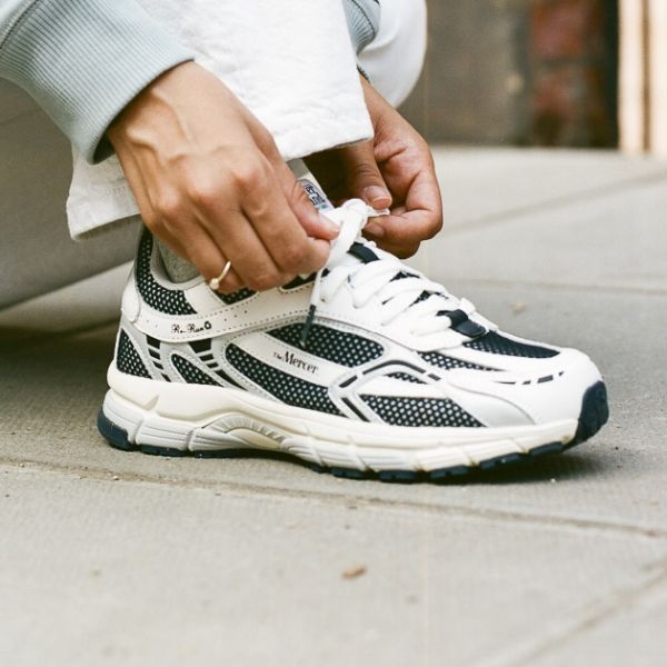 The Mercer Brand The Re-Run White Silver Sneaker Wit/Blauw