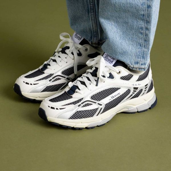 The Mercer Brand The Re-Run White Silver Sneaker Wit/Blauw