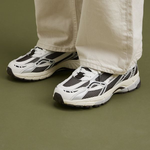 The Mercer Brand The Re-Run White Silver Sneaker Wit/Bruin