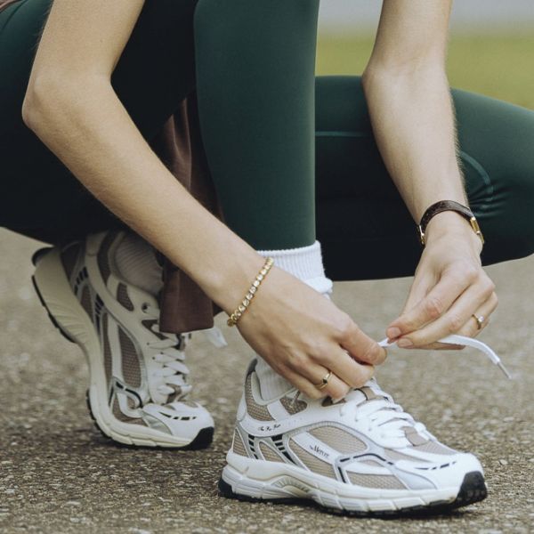 The Mercer Brand The Re-Run White Silver Sneaker Wit/Cognac