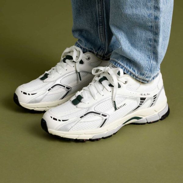 The Mercer Brand The Re-Run White Silver Sneaker Wit/Groen