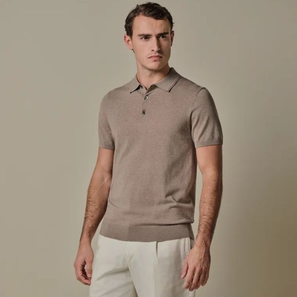 Profuomo Luxury Basic Polo Beige