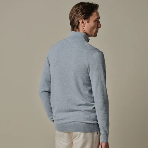 Profuomo Luxury Half Zip Sweater Blauw
