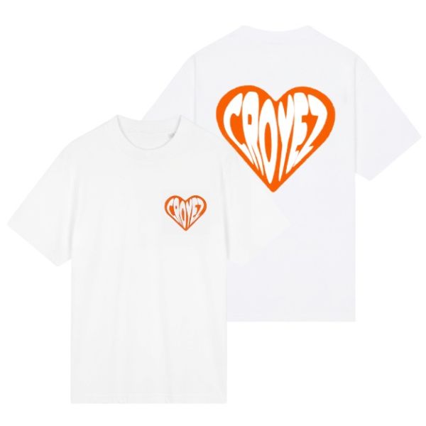 Croyez Puffed Heart T-shirt Wit