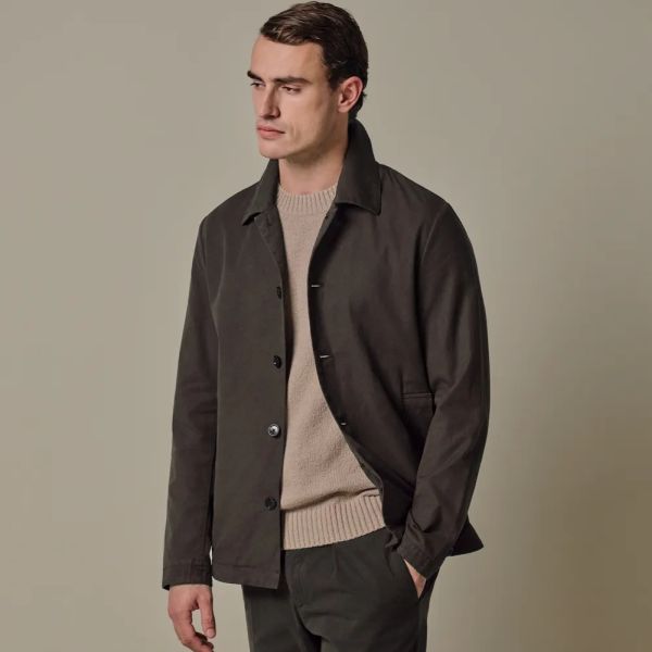 Profuomo Normal Fit Overshirt Donker Bruin