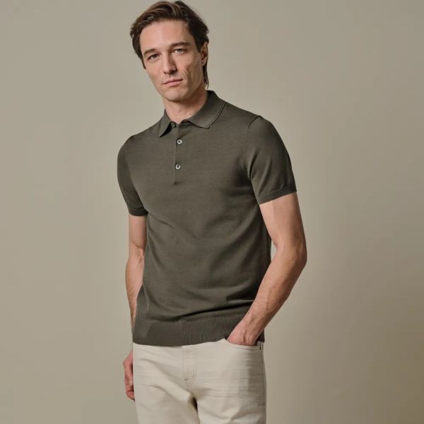 Profuomo Luxury Basic Polo Bruin