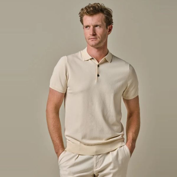 Profuomo Luxury Basic Polo Off White