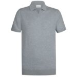Profuomo Luxury Open Collar Polo Blauw