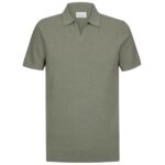 Profuomo Luxury Open Collar Polo Groen