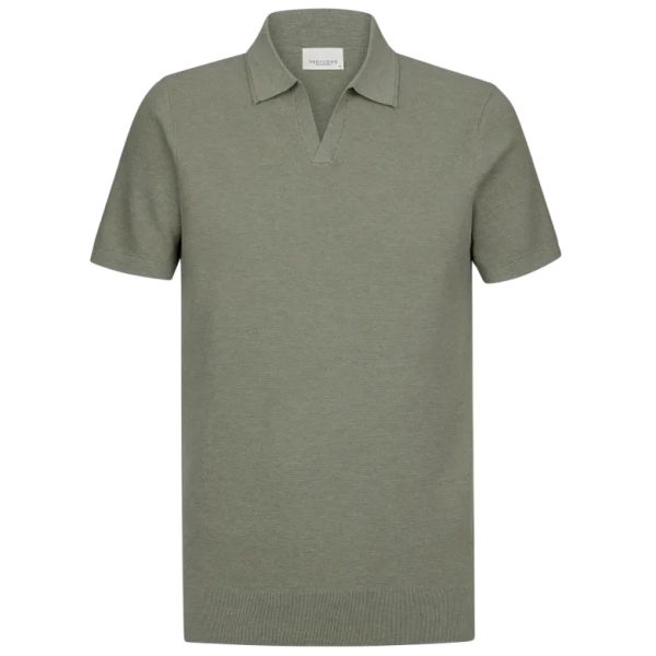 Profuomo Luxury Open Collar Polo Groen