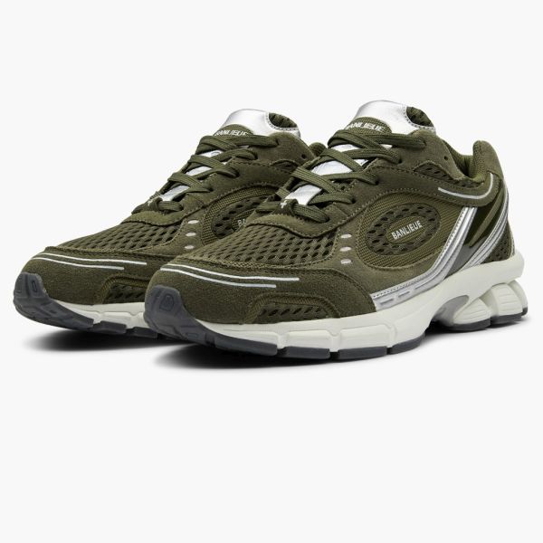 Banlieue The Runner + Suede Sneaker Donker Groen