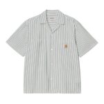 Carhartt WIP Leavel Overhemd Off White/Blauw