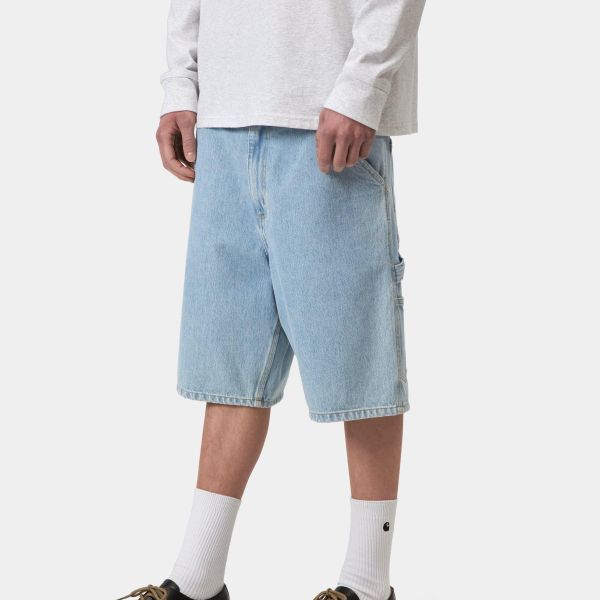 Carhartt WIP Single Knee Korte Broek Licht Blauw