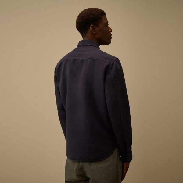 CP Company Cotton Linen Overshirt Navy