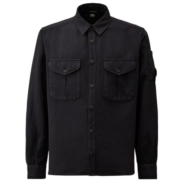 CP Company Cotton Linen Overshirt Navy