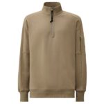 CP Company Diagonal Raised Fleece Lens Half Zip Sweater Beige